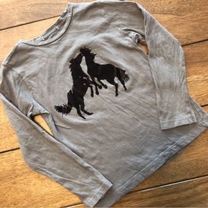 Bonpoint EUC 4T long sleeve graphic t-shirt - Horses